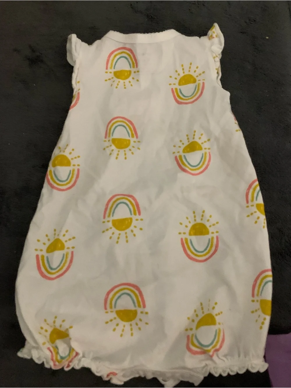 Carter's White Sleeveless Sleep Sack with Rainbow & Sun Print